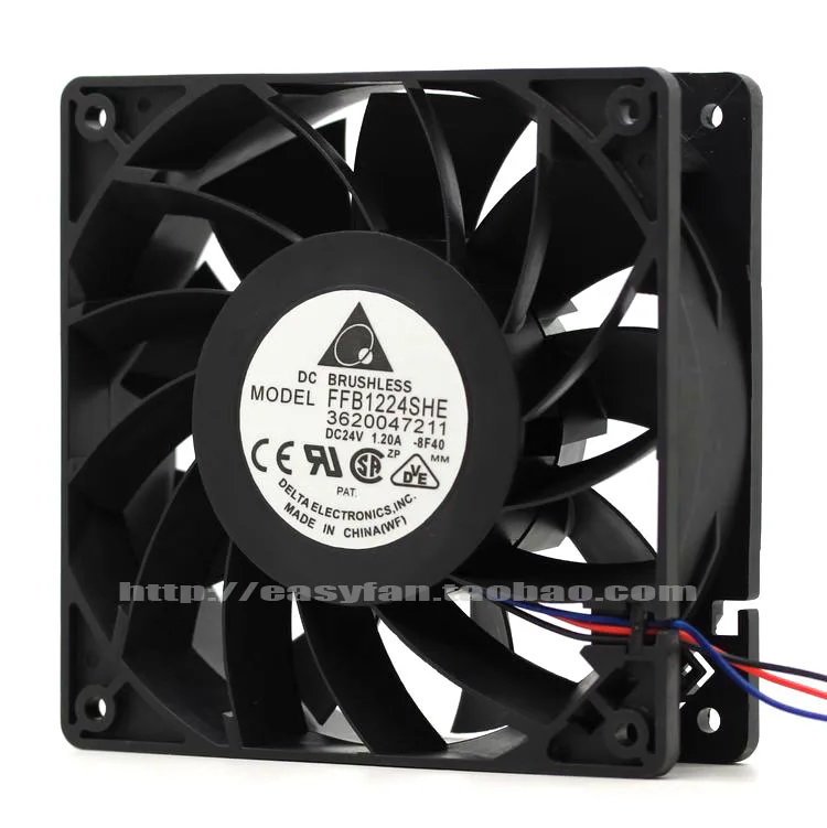 Вентилятор охлаждения сервера Delta FFB1224SHE 8F40 DC 24V 1.2A 120X120x38mm