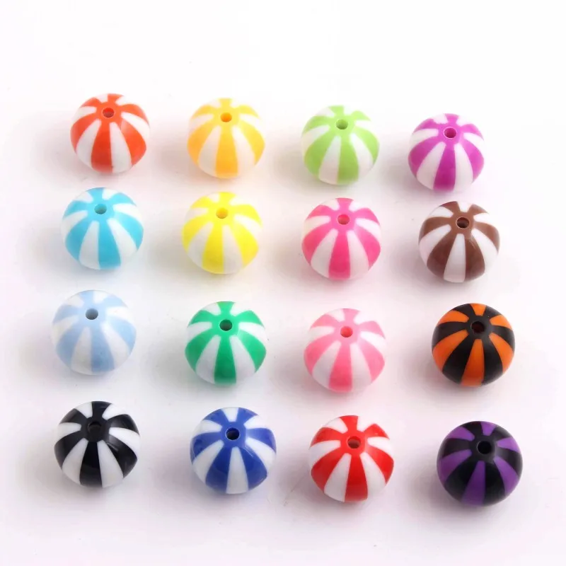 

Kwoi Vita Acrylic Watermelon Strips beads for Chunky Necklace Accessory Making 12MM 16MM 20MM