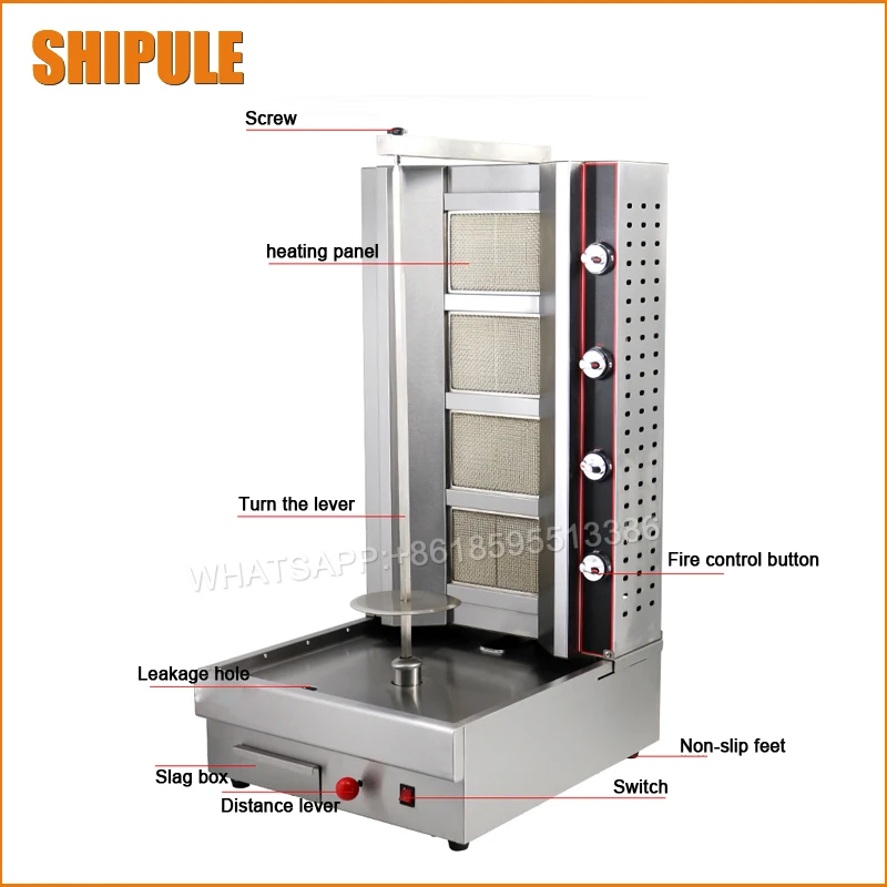 Turkey four commercial controlled gas barbecue grill Brazil automatic