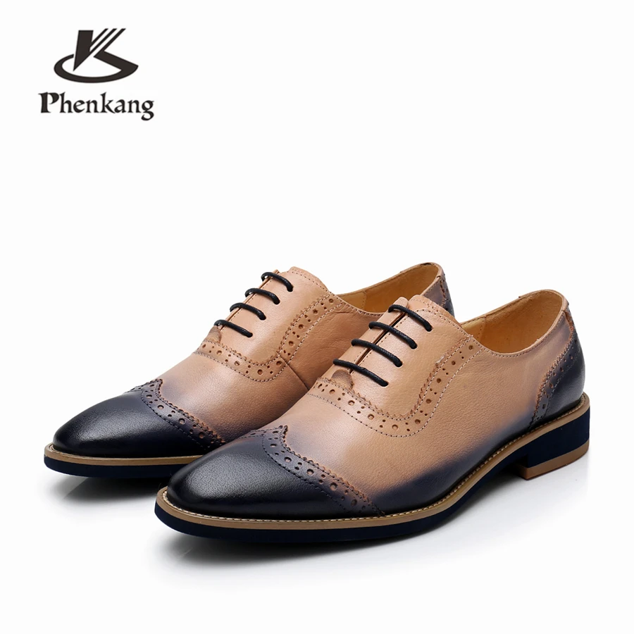 

100% Genuine sheepskin leather yinzo brogue shoes vintage lady flats shoes handmade brown red blue casual oxford shoes for women