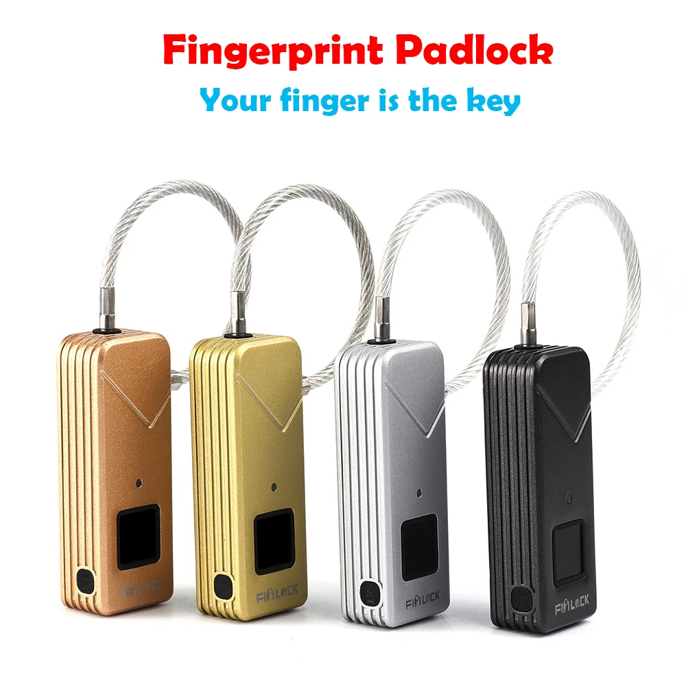 

Smart Fingerprint Padlock IP65 Waterproof lock for Luggage box Anti-Theft Security USB Rechargeable Intelligent Keyless Locking