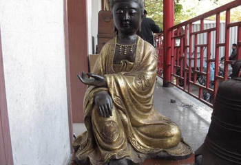 

USPS to USA S0645 Tibet Buddhism Copper Bronze Gild Eight treasure homey Guan Yin Kwan-Yin Buddha
