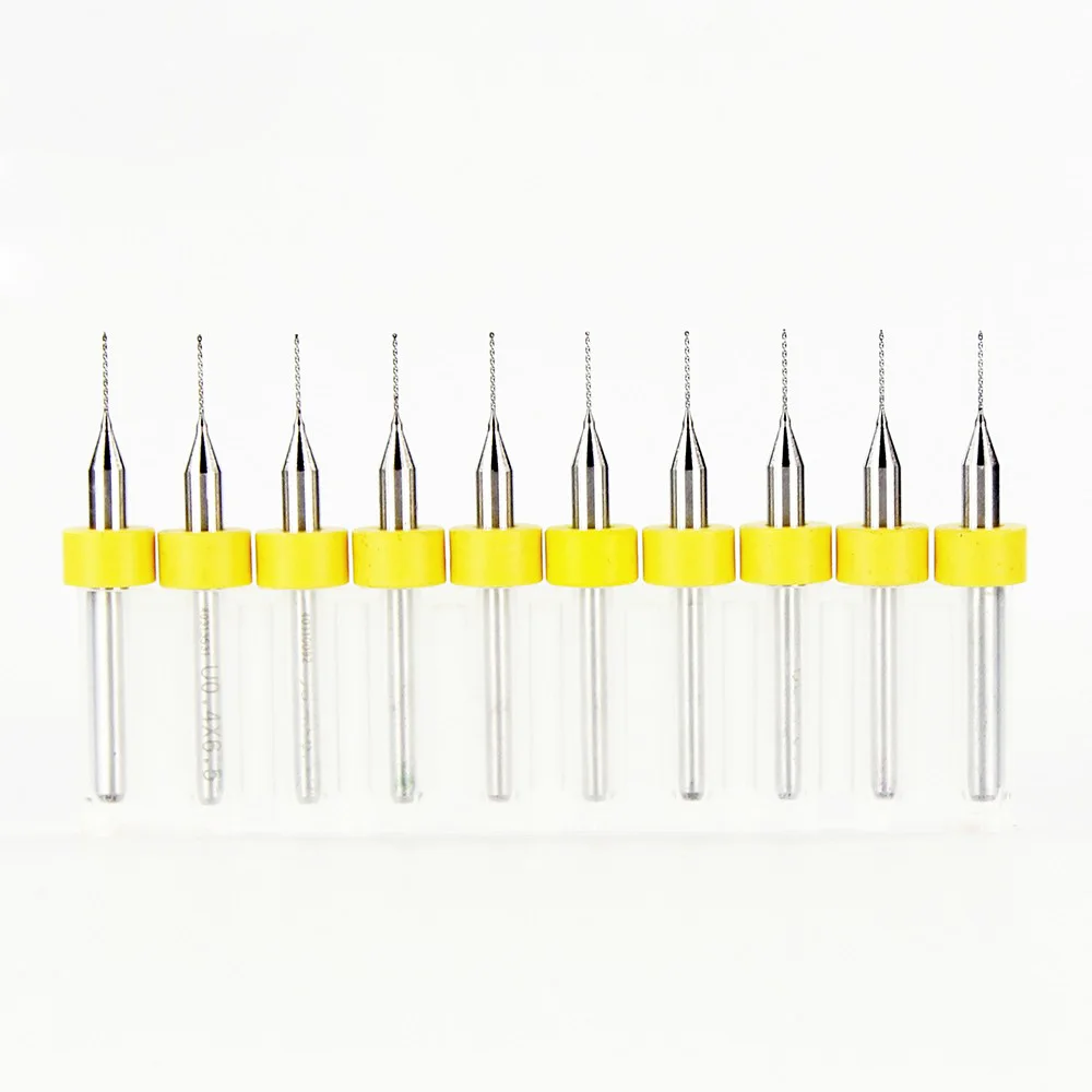 

High Quality 10pcs/set 0.4mm Carbide Tip PCB Drill Bits Set Print Circuit Board Mini CNC Drilling Bit Set Woodworking Tools