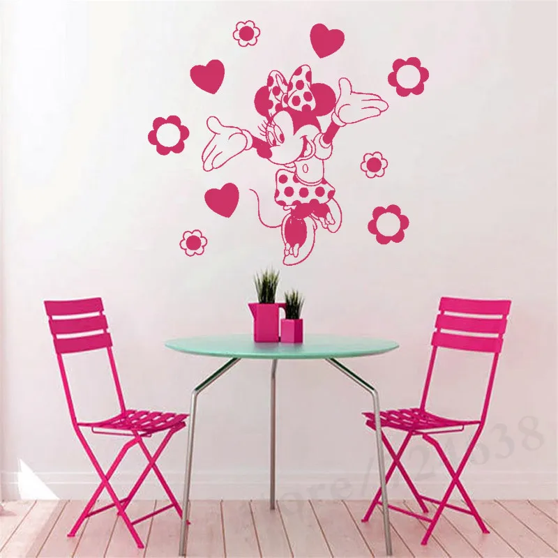

Minnie Mouse Beauty Kids Girls Room Decoration Cute Cartoon Wall Sticker Home Decor For Baby Bedroom Poster Mural W6