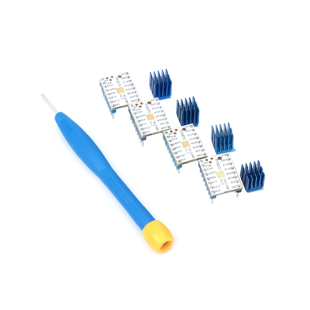 5 шт. супер тихий TMC2208 V1.2 Stepstick шаговый двигатель модуль драйвера+ радиатор для 3D печати материнская плата Aim VS TMC2100