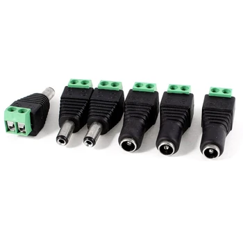 

6 Pcs 5.5x2.1mm Female + Male CCTV DC Power Connector Adapter Repar Part