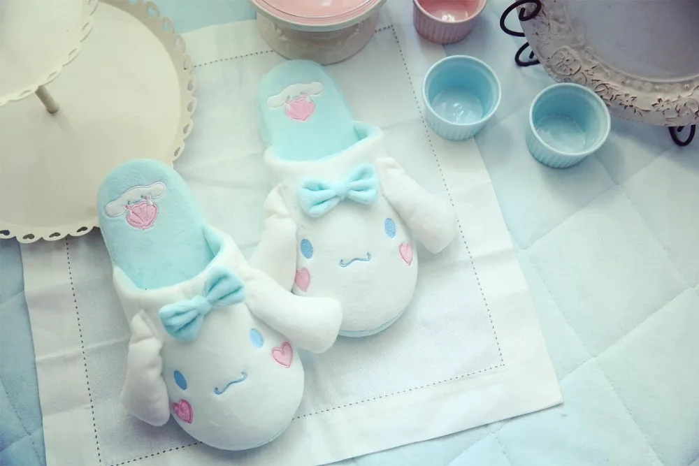 Домашние тапочки с рисунком собаки из мультфильма «Cinnamoroll»; Сезон Зима; коллекция кукол; игрушки; мягкая кукольная обувь; подарок для детей; любимое животное;#1299