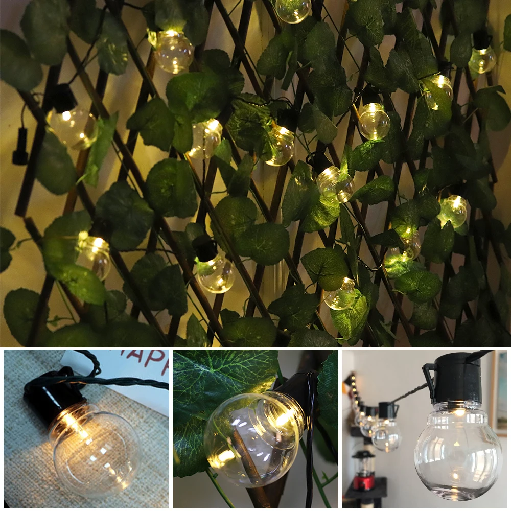 20 Globe Bulbs LED Garland Holiday Fairy String Lights 6M Christmas Lights Outdoor Garden Decorative Lights Waterproof 20 Globe Bulbs LED Garland Holiday Fairy String Lights 6M Christmas Lights Outdoor Garden Decorative Lights Waterproof