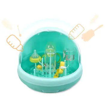 

Baby Portable Bottle Drying Racks With Anti-dust Cover Large Nursing Bottle Storage Box Baby Dinnerware Organizer