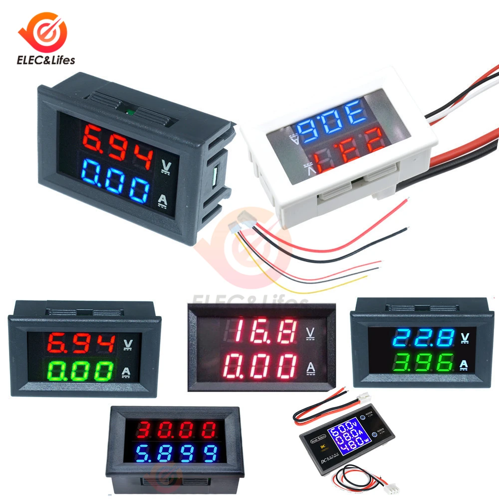 DC 200 в 100 В 10A ЖК-цифровой амперметр вольтметр напряжение измеритель тока тестер Регулируемая Панель Вольт Ампер детектор ватт измеритель мощности