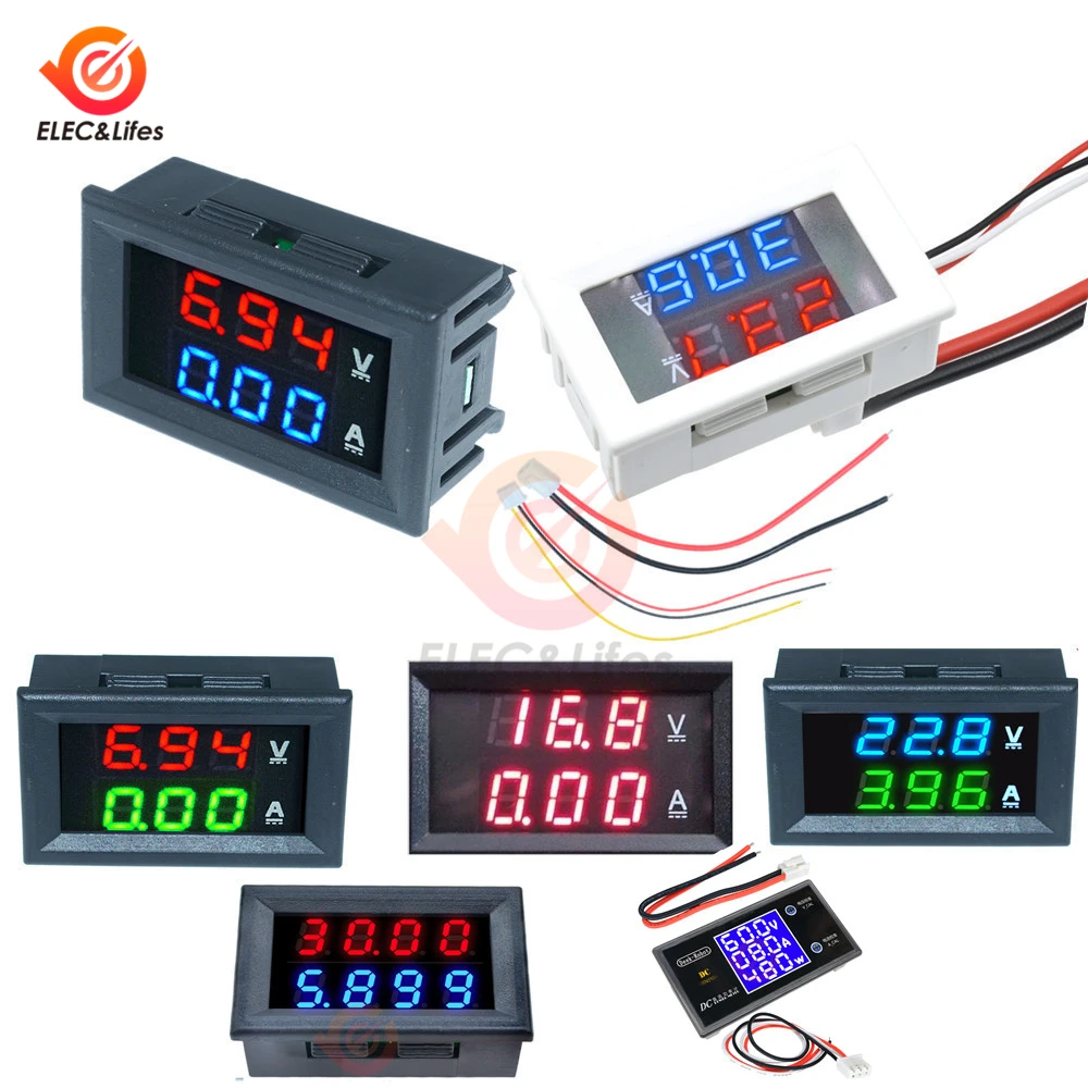 

DC 200V 100V 10A LCD Digital Ammeter Voltmeter Voltage Current Meter Tester Adjustable Panel Volt AMP Detector Watt Power Meter