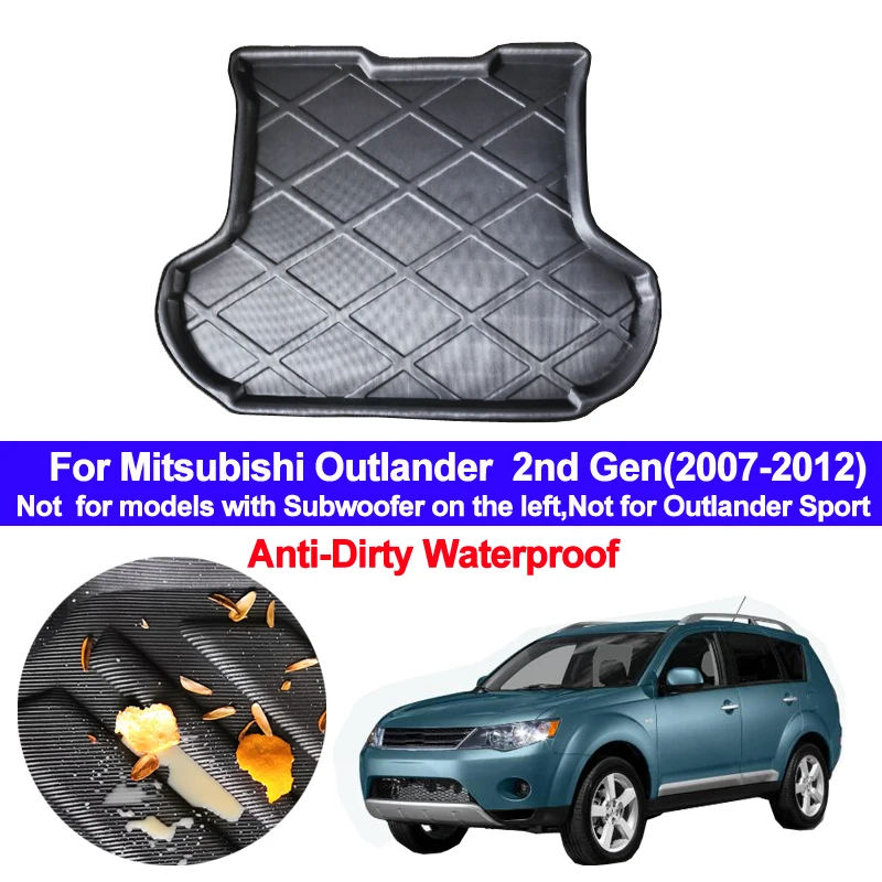 Для Mitsubishi Outlander 2nd Gen 2007 2008 2009 2010 2011 2012 Автомобильный задний коврик для багажника