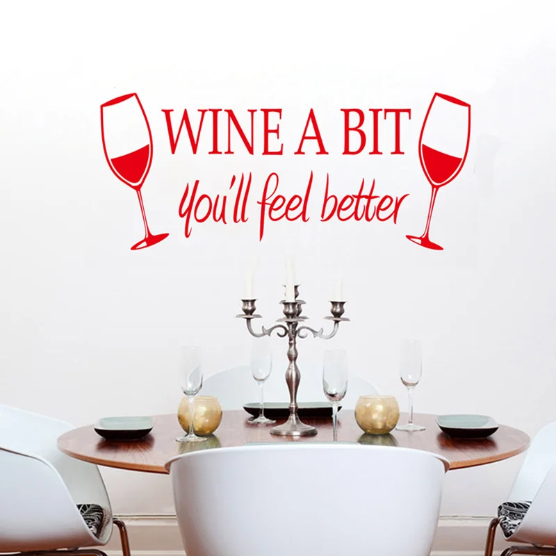 WINE A BIT Kitchen Bar Wall Sticker PVC Living room Restaurant Background home decoration Mural Art Decals stickers wallpaper WINE A BIT Kitchen Bar Wall Sticker PVC Living room Restaurant Background home decoration Mural Art Decals stickers wallpaper