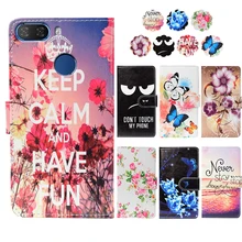 PU Leather Slip resistant Flip Print Wallet Case For Lenovo K5 Play Case Cover Book Case