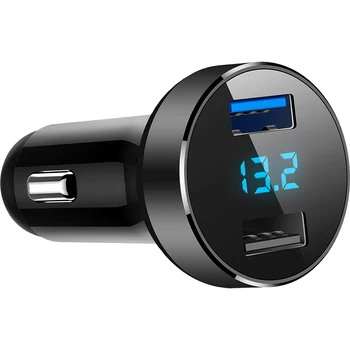 

Car Charger 5V Intelligent LED Double USB Car Power Adapter Mini Fast Charging For Mobile Phone Smart Phone 6 Colors Car Charger