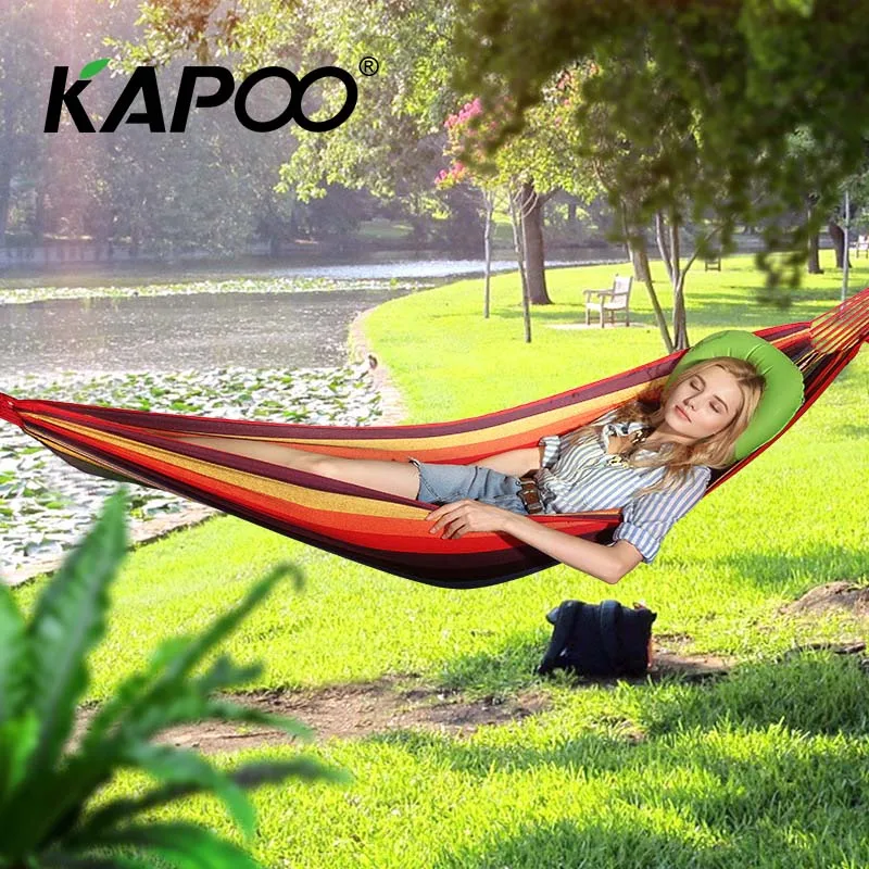 

Advanced Portable Single Outdoor Hammock Outdoor Furniture Canvas Hammock Picnic Mat Camping Hammock Dormitory Leisure Bed Gift