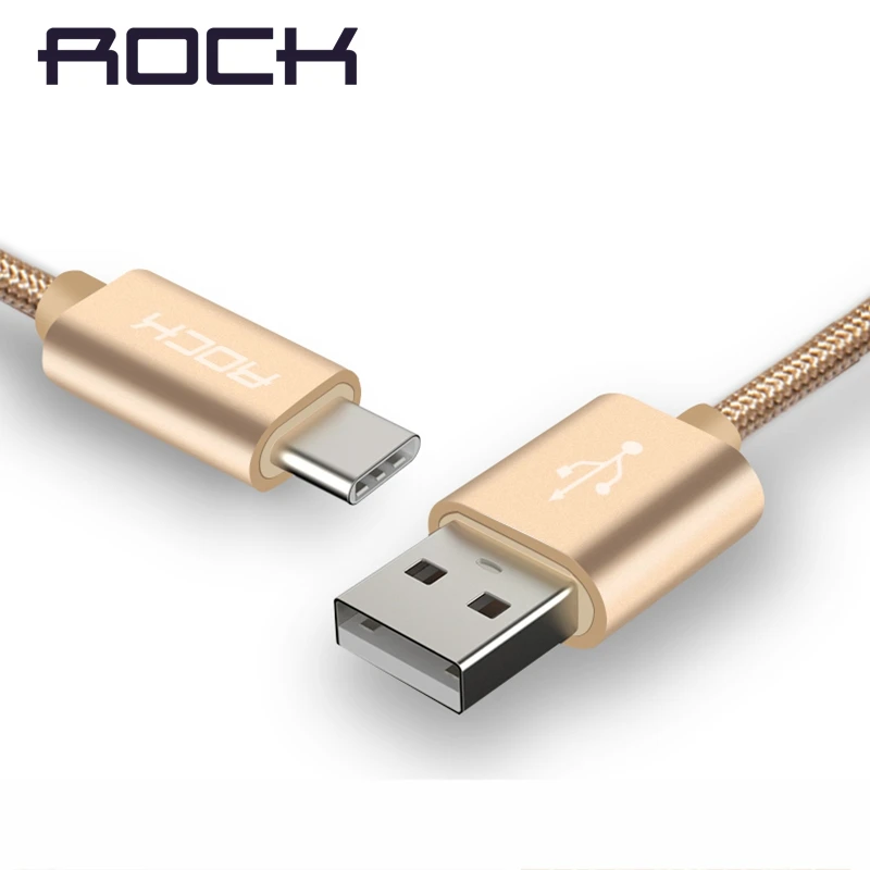 Металлический USB кабель ROCK Type C для быстрой зарядки Samsung Galaxy S8 Note 8 OnePlus 2 3 4 5 6t Xiaomi и