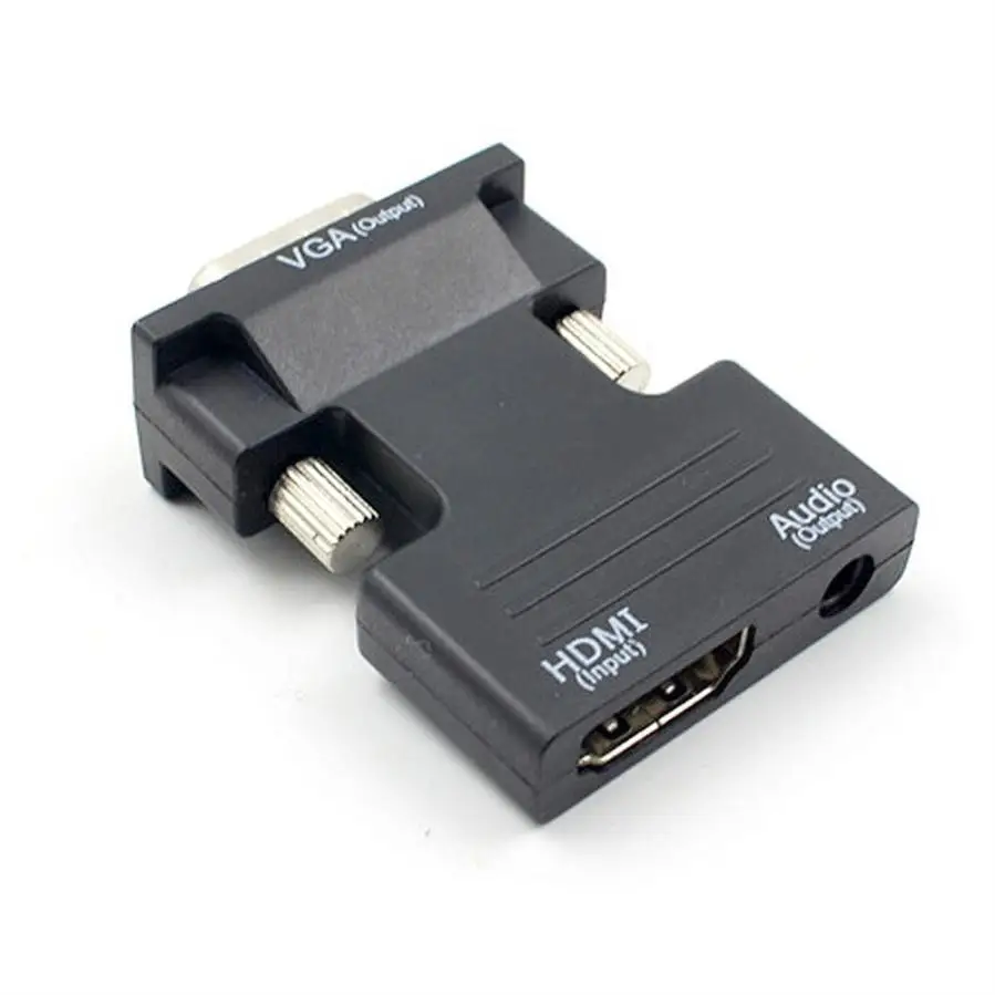 

HOT-sale Connector 1080P HDMI Female to VGA Male Converter Adapter+Audio Cable Dongle 3.5mm Stereo Computer Accessories l0807 #3