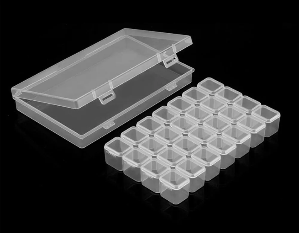 28 Grid 5D Diamond Painting Accessories Storage Box Diamond Embroidery Tools Bottle Rhinestone Cross Stitch mosaic Storage kit2