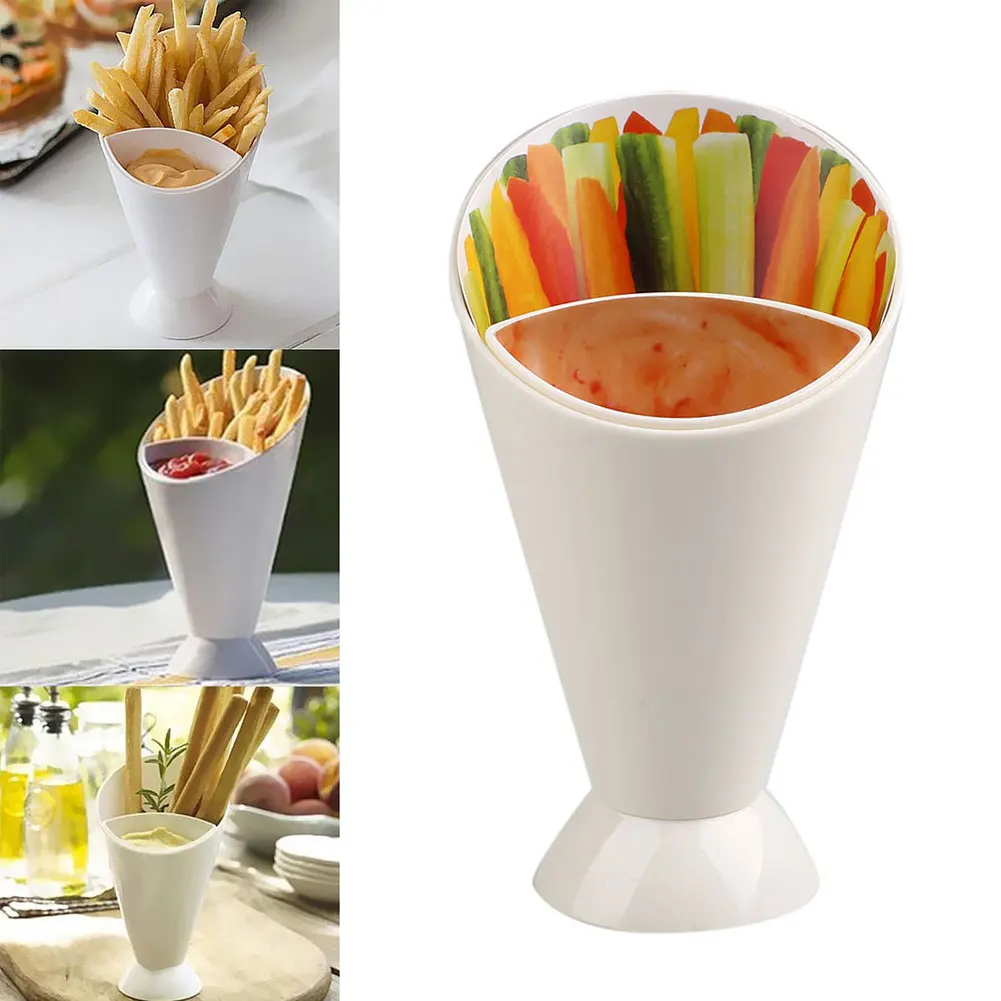 Creative Convenient Snack Stand Serve Holder Fries Chips Finger Food Vegetables
