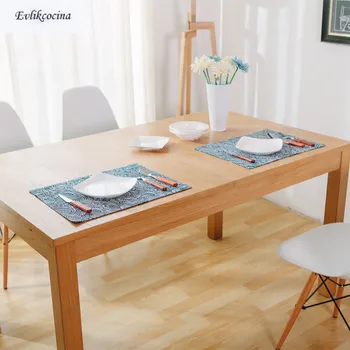 

Free Shiping The Waves Dark Blue Placemat Dining Table Coaster Cloth Insulation Coffe Tea Cup Pad Kitchen Tovaglietta for Table