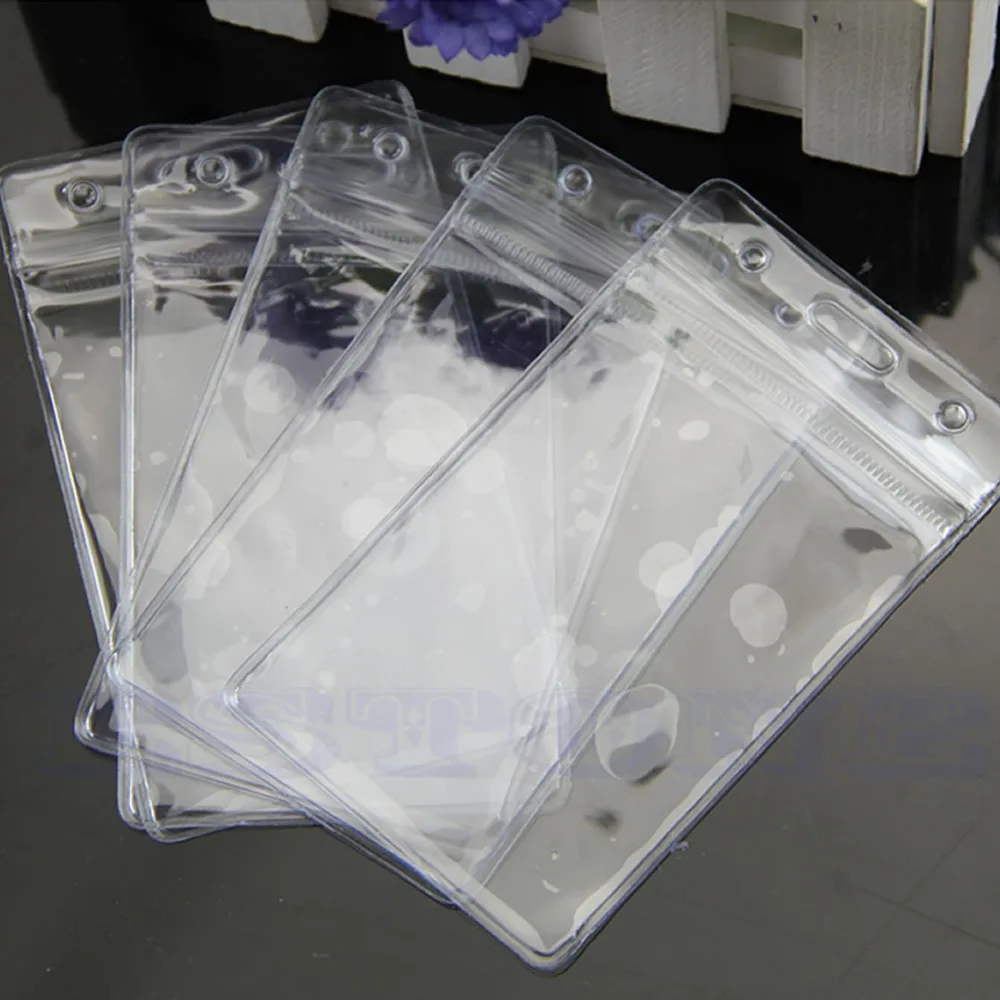 Popular Clear PVC Badge Work Exhibition ID Name Waterproof Card Holders 5X in Card & ID Holders
