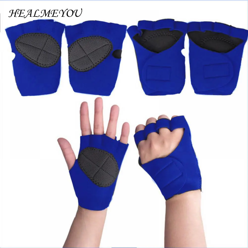 

Weight Lifting Gym Gloves Cross Training Bodybuilding Fitness Workout Exercise Palm Padded Fingerless Neoprene Bar Grip Mittens