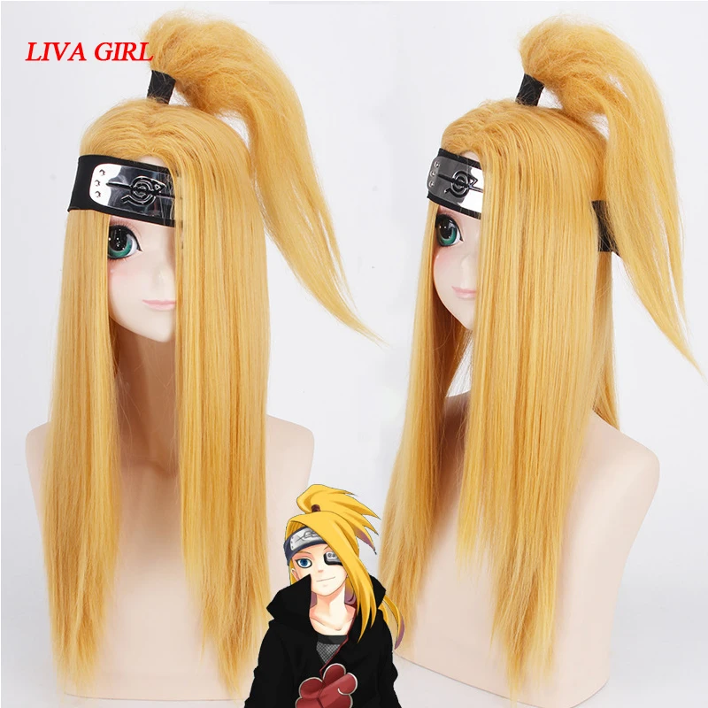 Наруто Akactuki Косплей парики Хэллоуин Deidara косплей парик для мужчин длинные