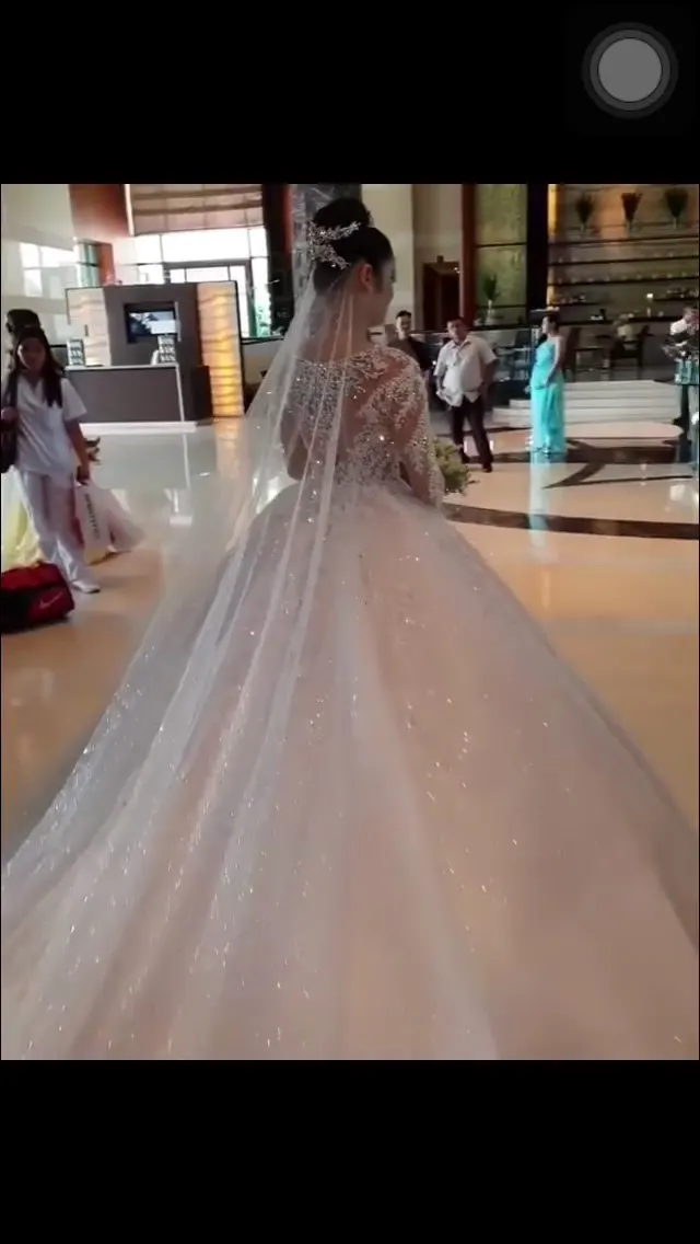 Vestido De Noiva Ensotek кружевное свадебное платье с кристаллами бальное платье элегантное женское вечернее платье мусульманское свадебное платье халат de mariage