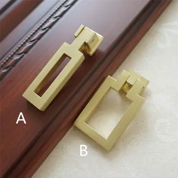 

Square Gold Cabinet Handle Door Knob Dresser Knobs Drop Ring Drawer Pull Handles Drop Kitchen Cupboard Knobs