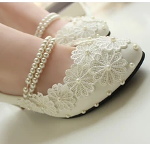 Just Perfect!!! Beautiful delicate handmade wedding shoe for brides new design straps flower pearl decor bridal shoes XNA 098