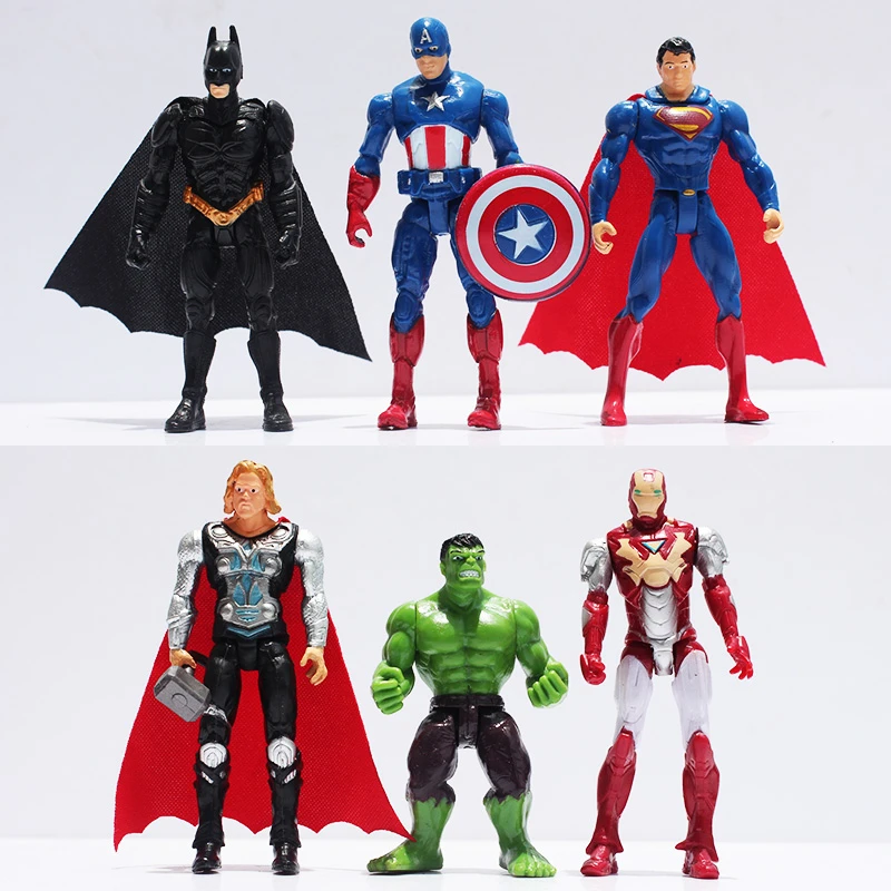 6pcs Lot The Avengers Figures Super Hero Toy Doll Baby Hulk Captain America Superman Batman Thor Iron Man Free Shipping The Avengers Iron Manthe Hulk Aliexpress