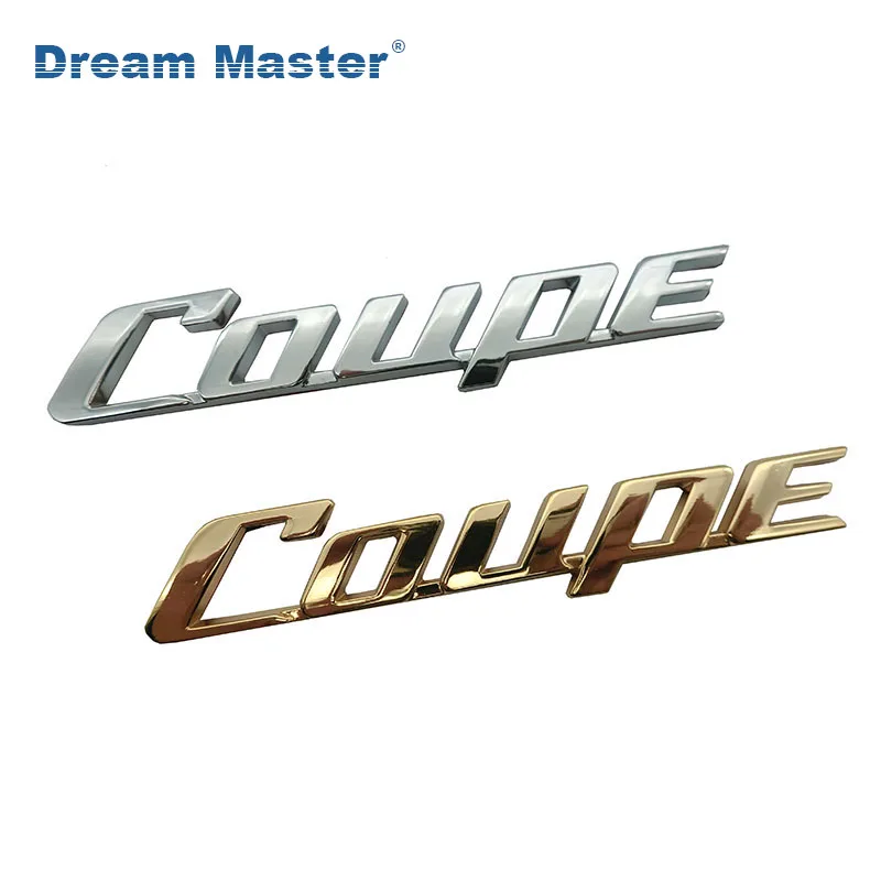 

3D Car styling Gold silver Coupe Chrome Badge Emblem Car Body Rear Tail Trunk Side window Sticker Decals Auto Exterior Accessory