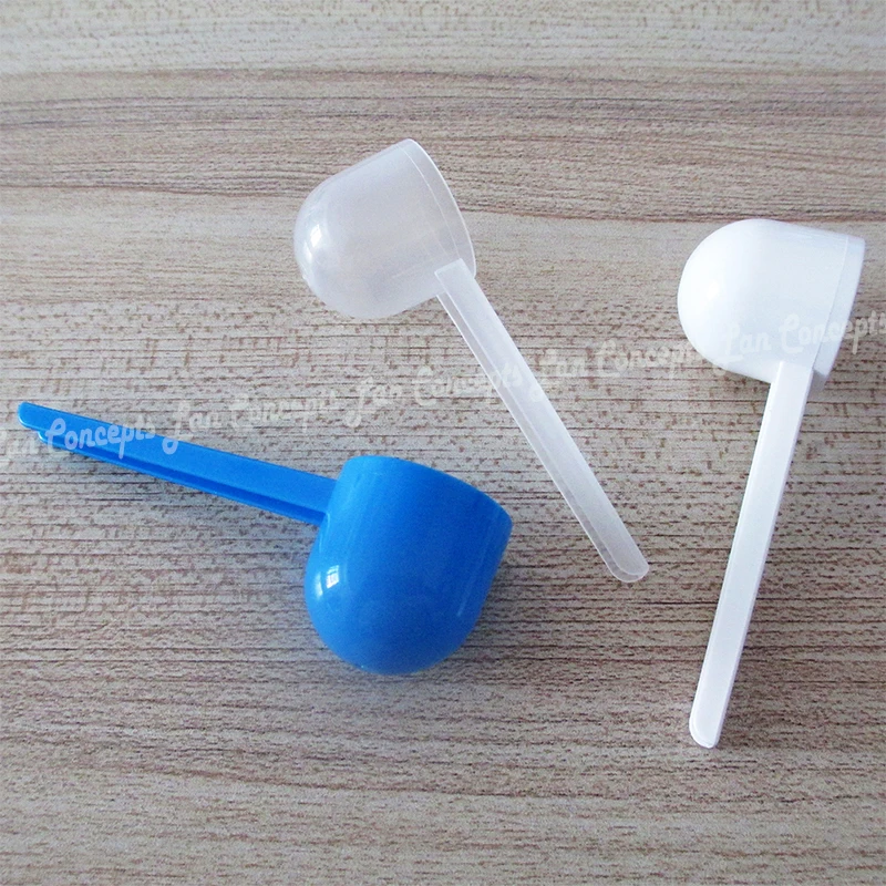 5g 10ml flat plastic measuring spoon PP scoop transparent blue white clear 1