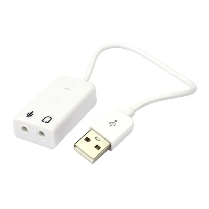 

Stereo 3D USB 2.0 Virtual 7.1 Channel Audio Sound Card Adapter for Mac WIN 7 PC Laptop Computer White