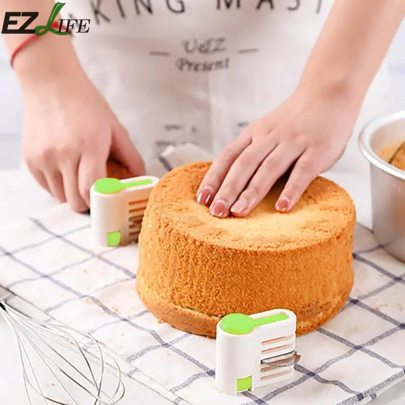 2pcs/ Set Cake Pastry Bake Cutter Leveler Tool 5 Layers Cutting Slicer