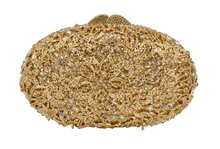 Ball Shape Party Purse Ladies Purse Stylish Golden Crystal Evening Bag 88331