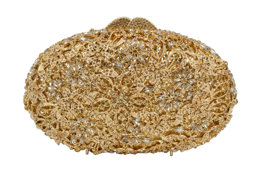 Ball Shape font b Party b font Purse Ladies Purse Stylish Golden Crystal Evening Bag 88331