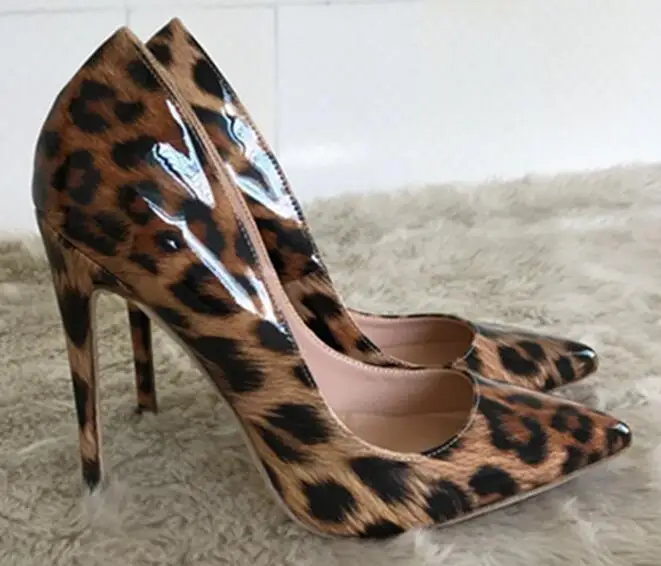 

2019 Sexy Leopard Design Women High Heels Shallow Pointed Toe 12cm Thin Heel Multi-color Party/Wedding Women Pumps
