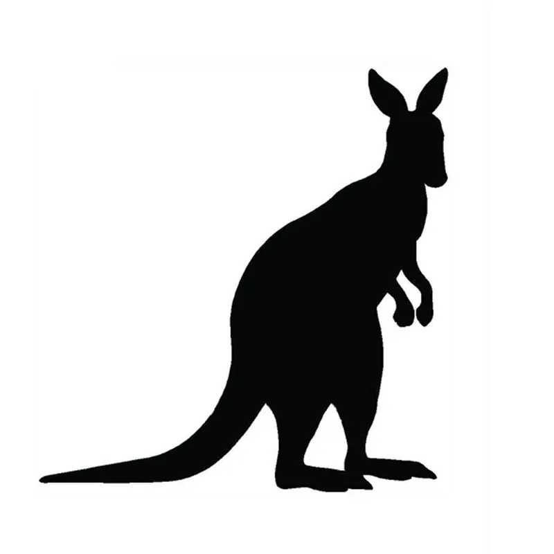 

13*13CM KANGAROO Car Sticker Decals Animal Fun Series Car Window Sticker Black/Silver C2-0111