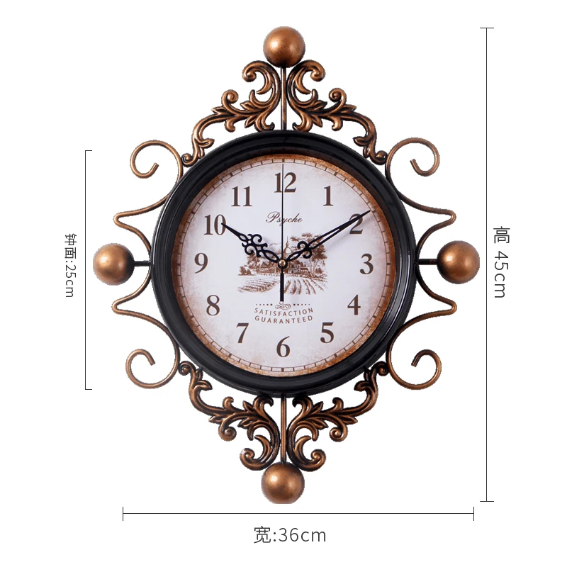 Floral Handmade Wrought Wall Clock B-36X45cm  