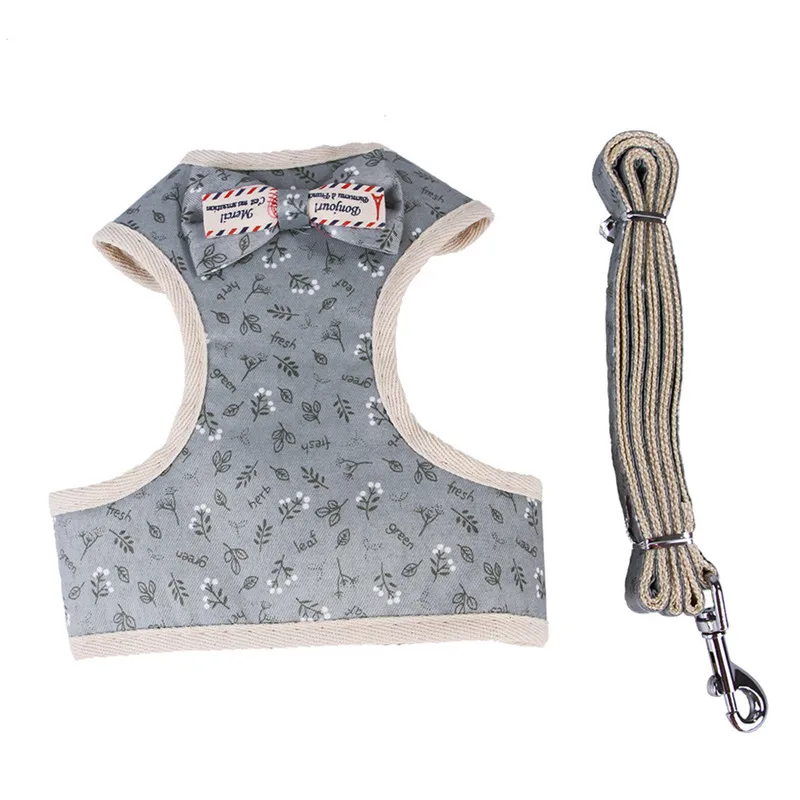 

Pet Dog Chest Strap Retro Striped Pattern Neck Chest Belt Comfort Vest Dog Cat Harness Pet Adjustable Vest Walking Lead Leash A1