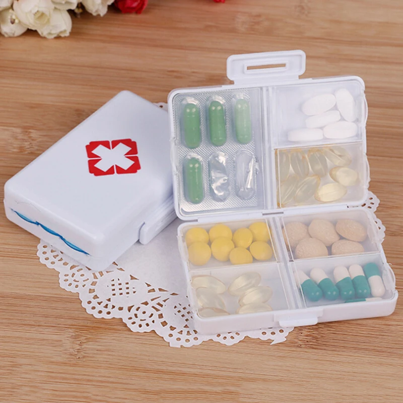Portabe 7Compartments Moistureproof Pill Cases Pill Organizer Medicine Box Drugs Pill Container Multilayer Weekly