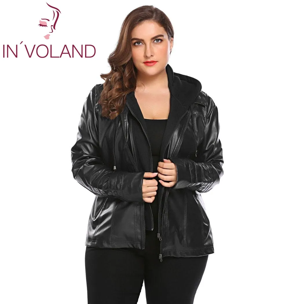 IN'VOLAND Big Size Women Jacket Coat Winter Autumn Hooded Long...