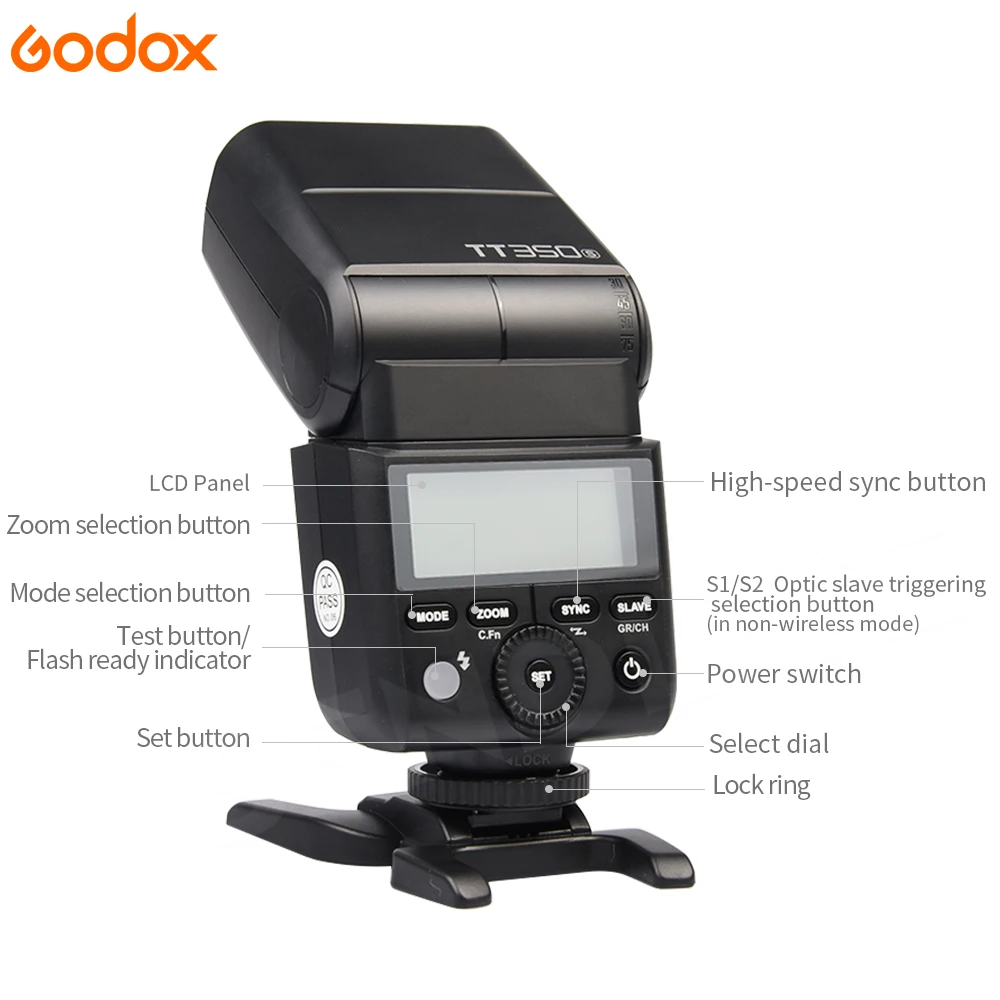 Беспроводная вспышка Godox TT350S 2 4G 1/8000s TTL GN36 для камеры Sony A7 A7R A7S II A6500 A6000|speedlite flash|flash