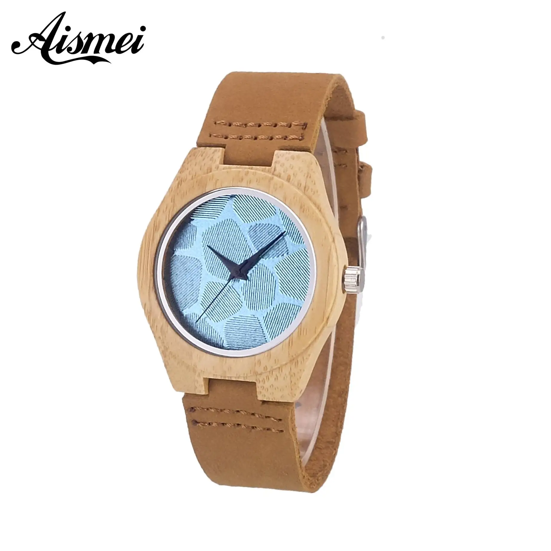 

2018 New Fashion Women Wooden Watch Bamboo Creative design Genuine Leather Dress female Quartz wrist watches relogio feminino