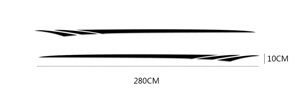 2 шт. для Volkswagen Audi BMW Ford Toyota Nissan длинные полоски Автомобильные наклейки Автомобильные Боковые Виниловые Наклейки тюнинг автомобильные универсальные аксессуары