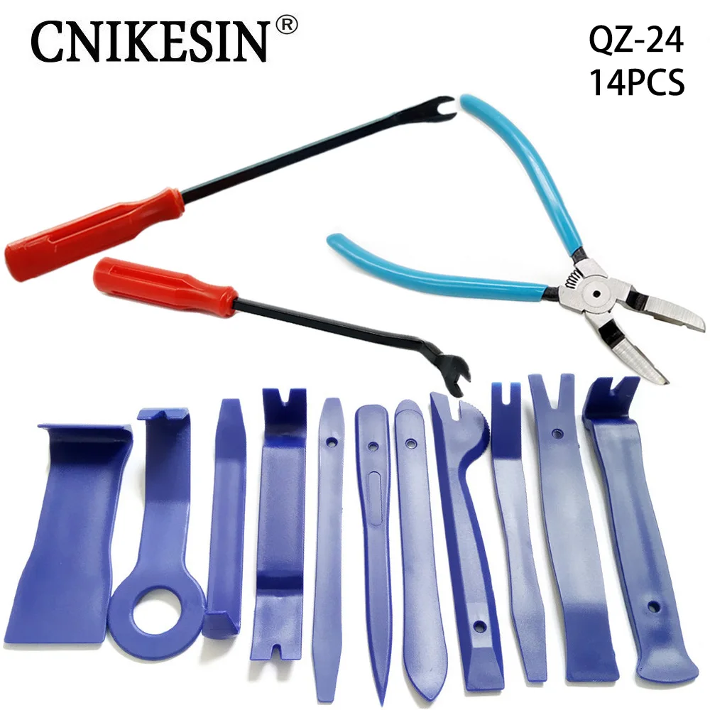 

CNIKESIN 14PCS Auto Door Panel Installer Pry Repair Tool Clips Car Removal Tools Car Trim Fender Bumper Plastic Fastener Remova