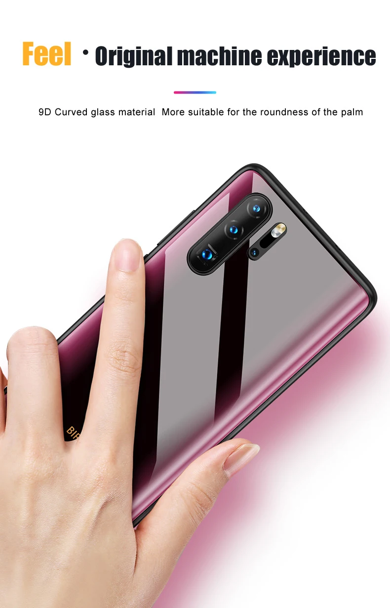 Для huawei P30 Pro изогнутый стеклянный чехол P30 Pro Чехол Противоударная задняя крышка силиконовый мягкий край для huawei P 30 Pro защитная оболочка