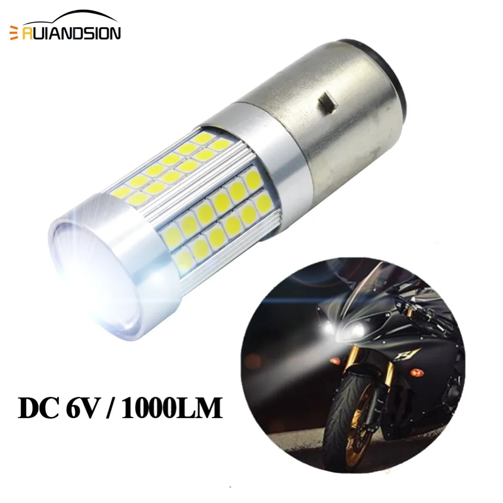 BA20D светодиодный Sam'sung 3030 66smd Мотоцикл Велосипед Hi/Lo Биксеноновая лампа для фар DC 6 в 12 В 6000-6500 к ксенон белый 1000LM